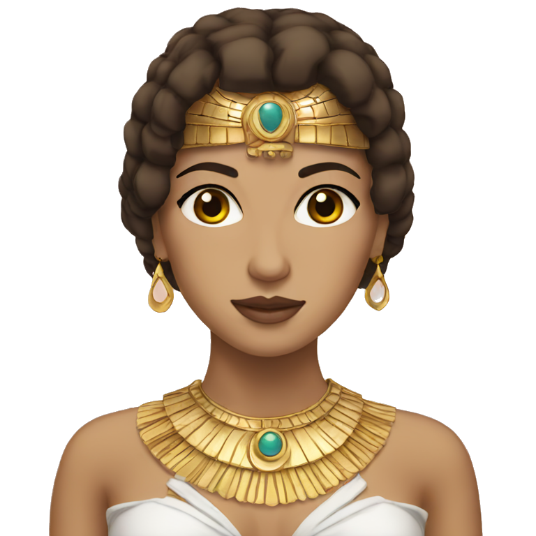 Cleopatra with Brown hair brown eyes emoji