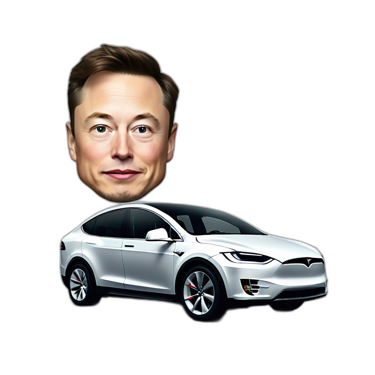 Elon Musk with Tesla model X emoji