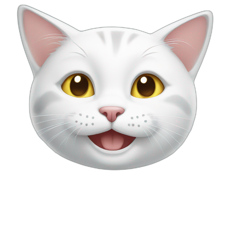 Smiling white cat emoji