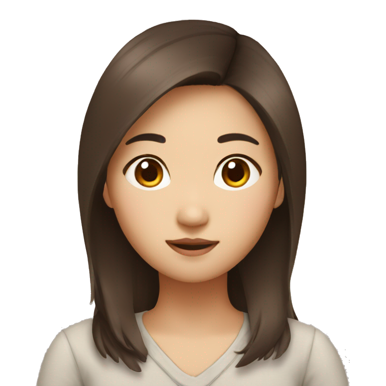 asian girl with brown hair  emoji