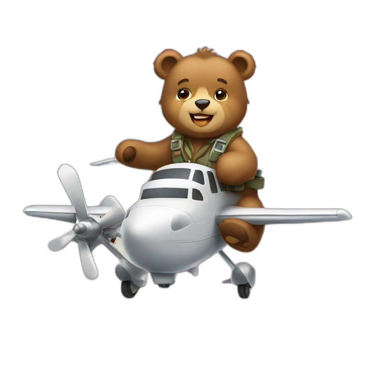Bear piloting plane emoji