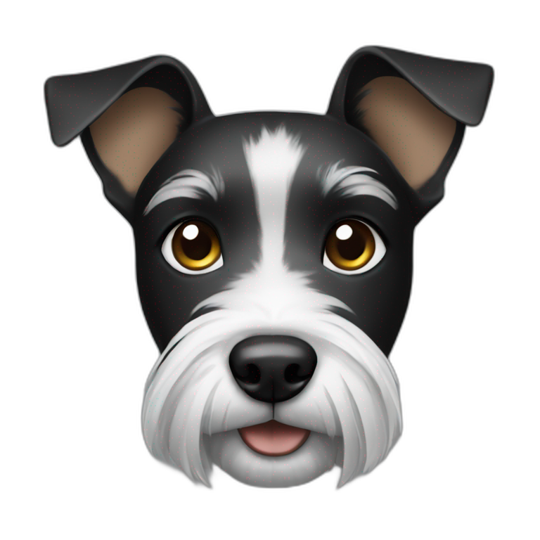 terrier face black with grey emoji