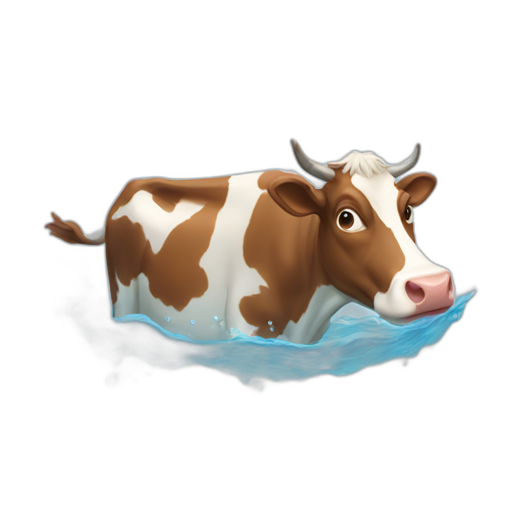 cows swimming emoji