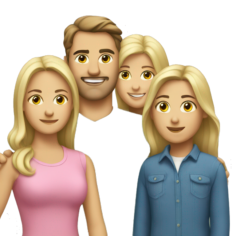 caucasian family of 4 emoji