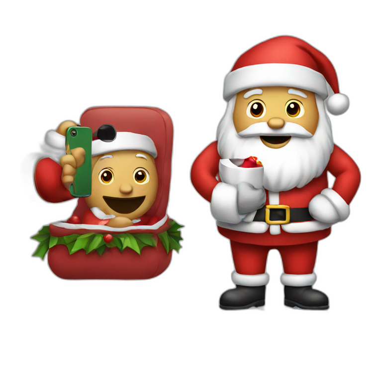 Santa with iphone emoji