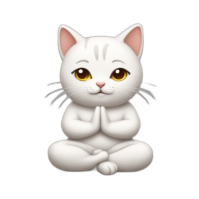 meditating cute cat emoji