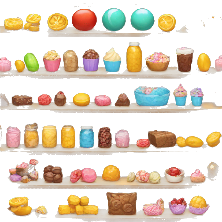 shelf with sweets emoji