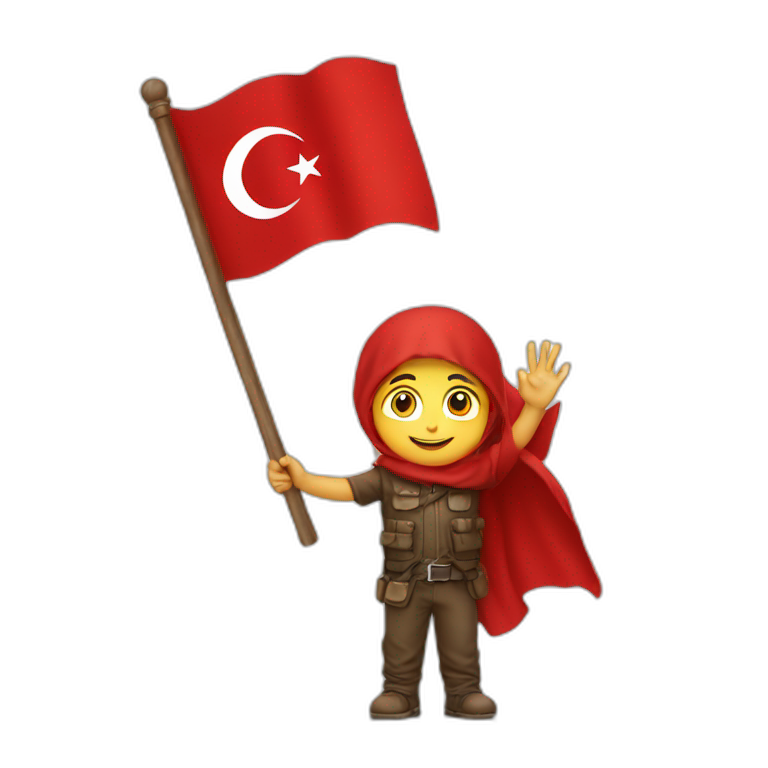 -child-waving-Turkish-flag emoji