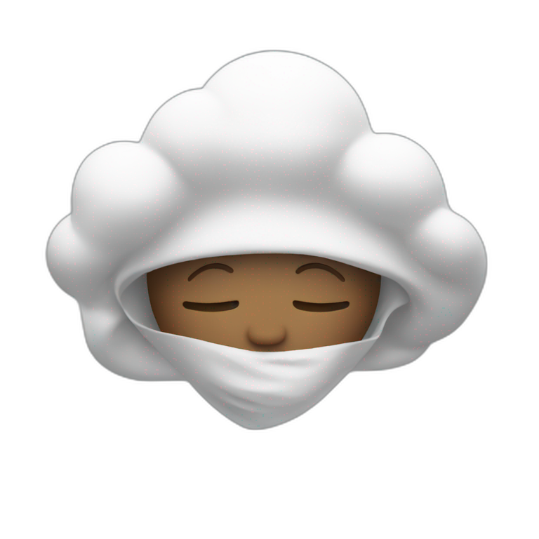 head covered with white cloud emoji
