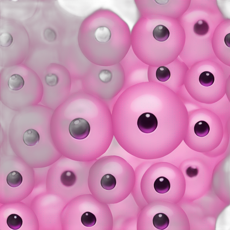 3d sphere with a cartoon playful skin texture with big feminine eyes emoji