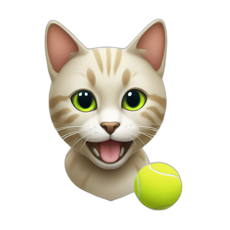 Cat and tennis ball online