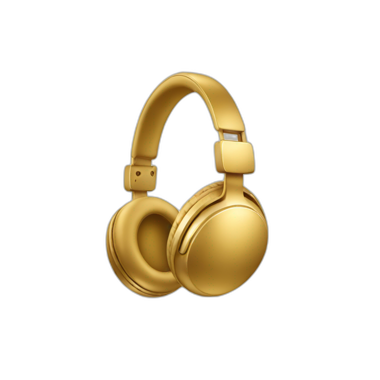 wireless all gold headphones icon emoji