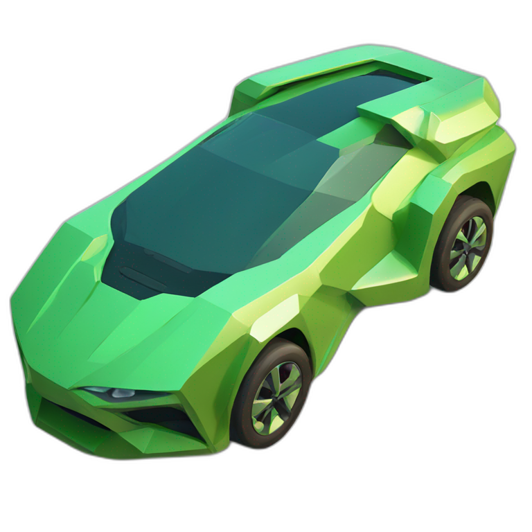futuristic car green lowpoly emoji