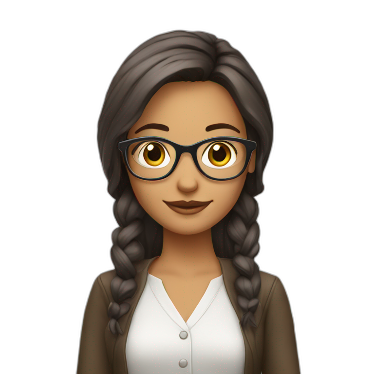 culina smart girl with reading glasses emoji