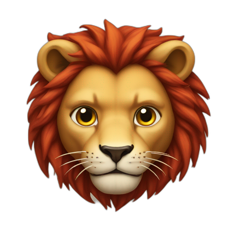 Lion like a devil emoji