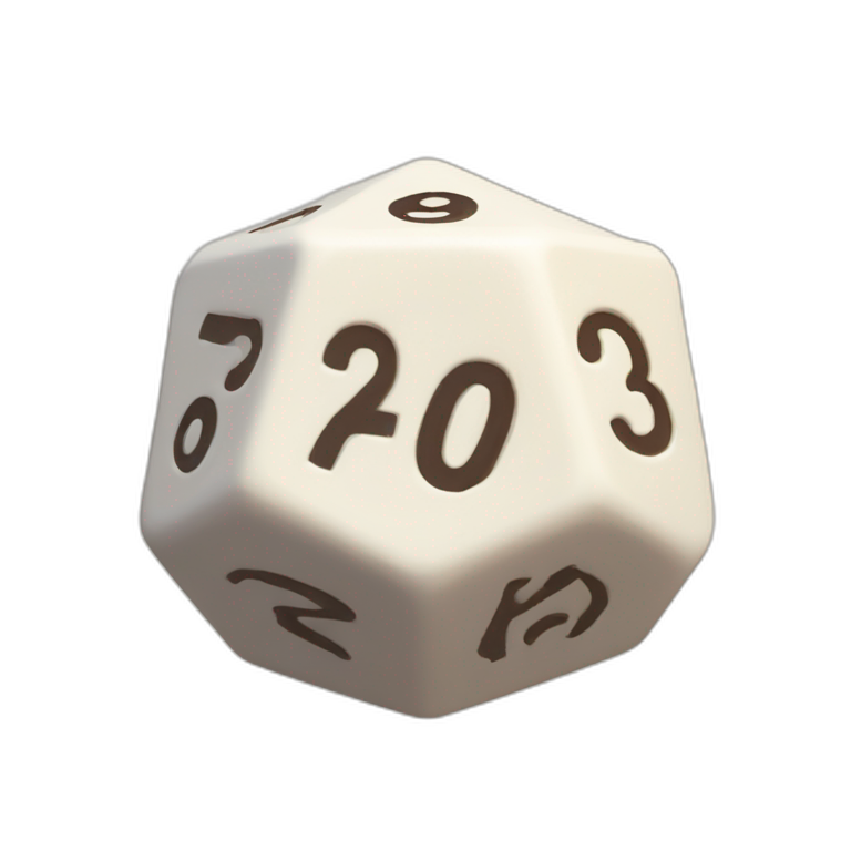 D20 dice creme emoji