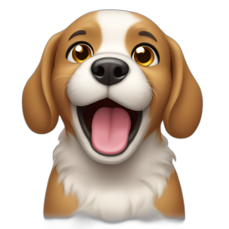 Little Cute dog singing emoji