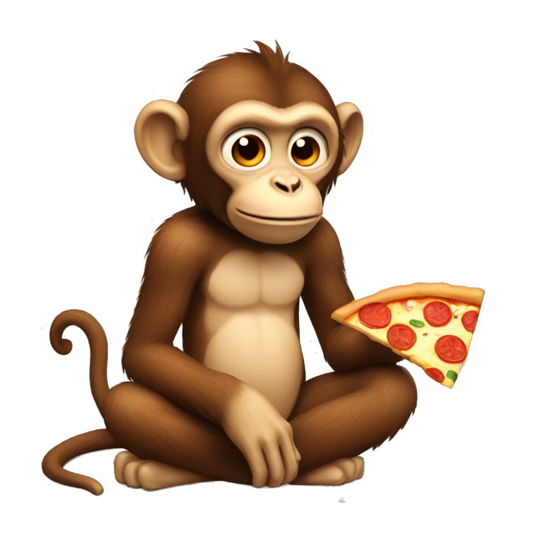 Monkey eating pizza emoji