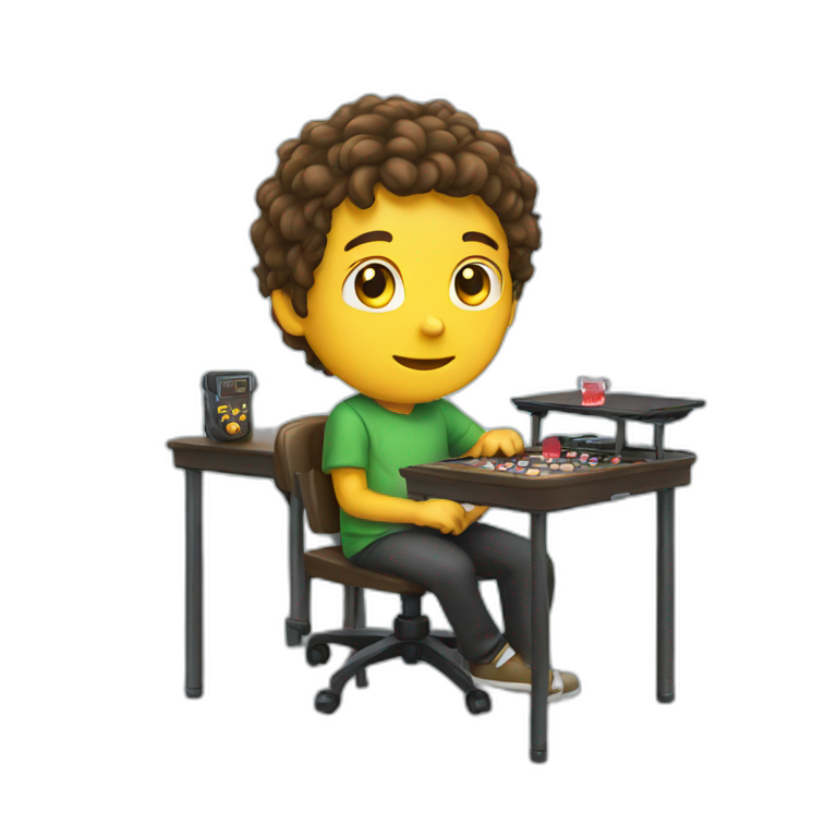 boy with gaming table emoji