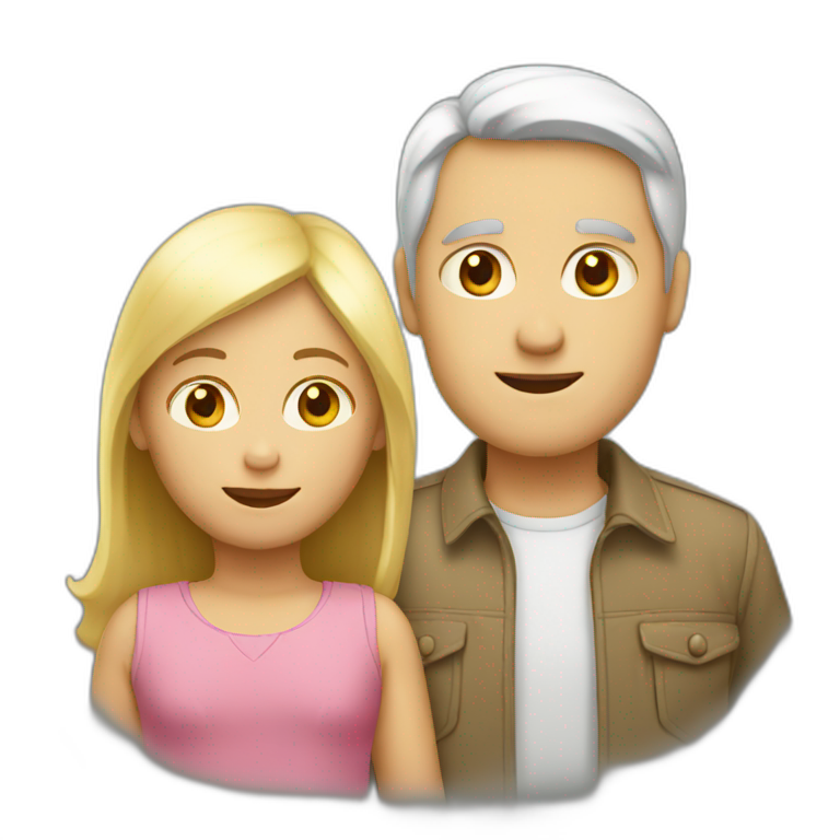 white family with two child emoji