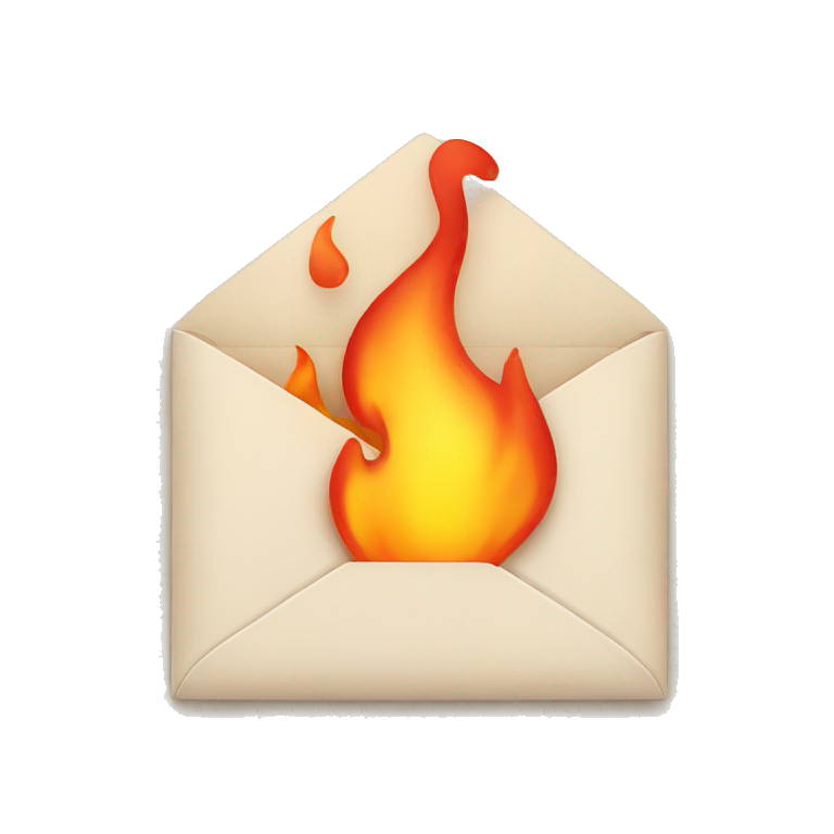 fire coming out of an envelope emoji