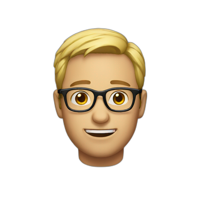 glasses man says wow emoji