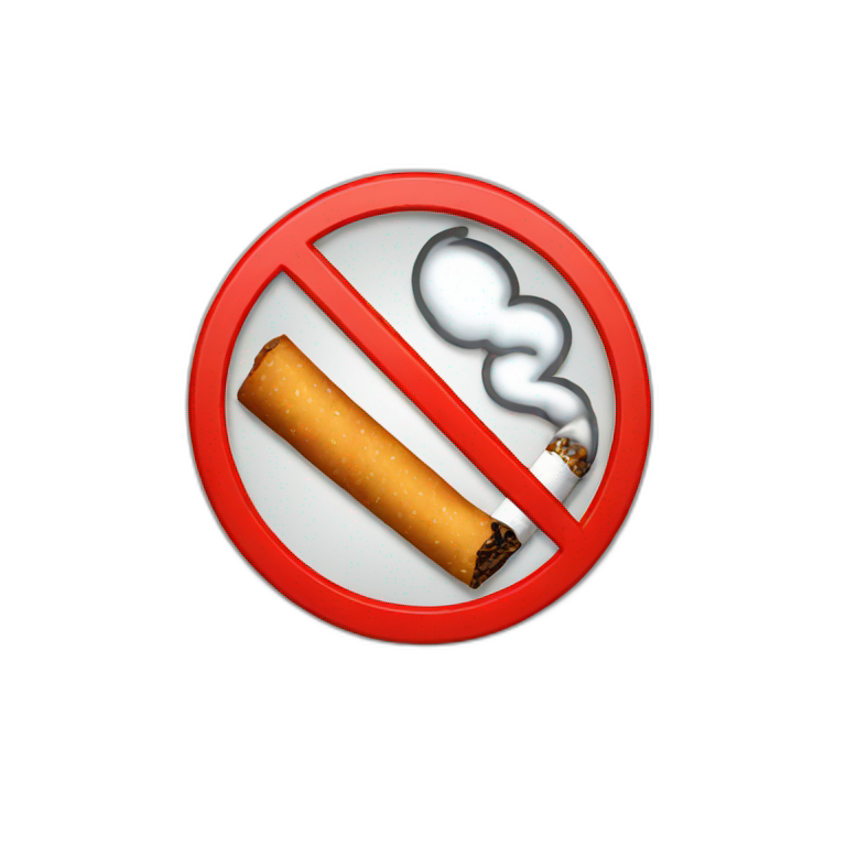 No smoking with no smoking written emoji