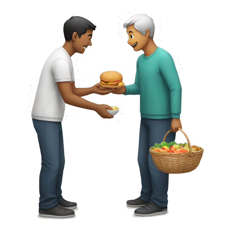 Person giving food to another person emoji