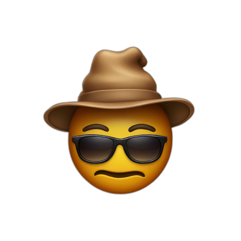Poop with a hat and sunglasses emoji