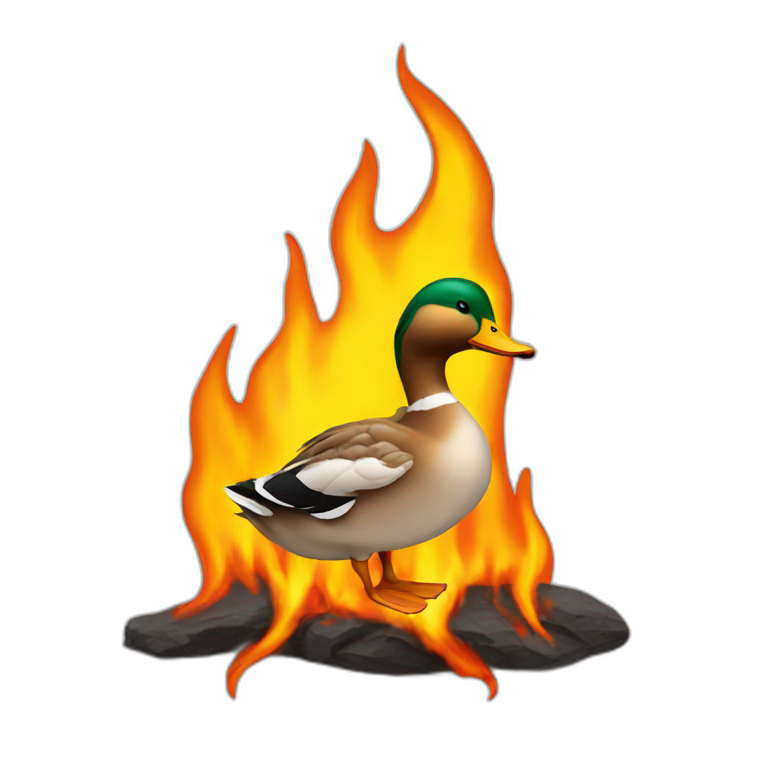 duck on fire emoji