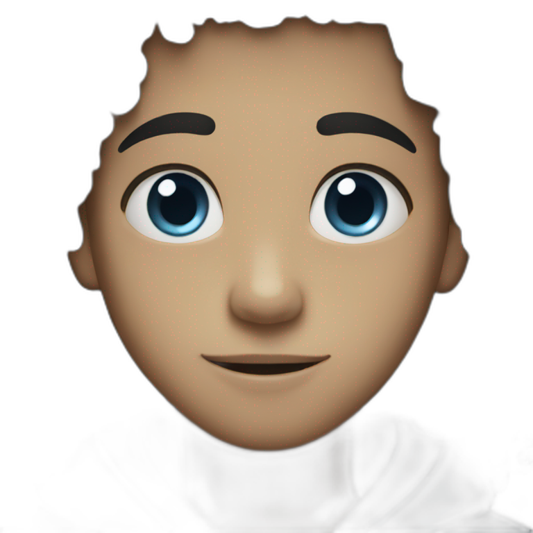 Boy with curly black hair blue eyes emoji