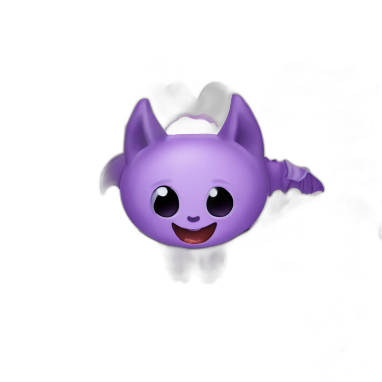 purple black vampire bat wings flying in front of large dripping crescent moon emoji