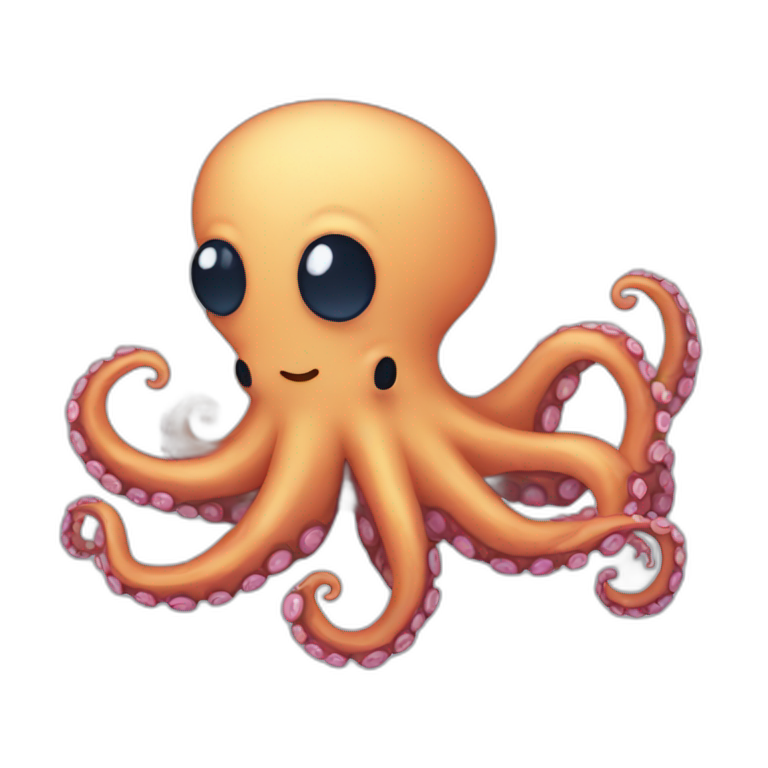 Octopus 8 bit style like emoji