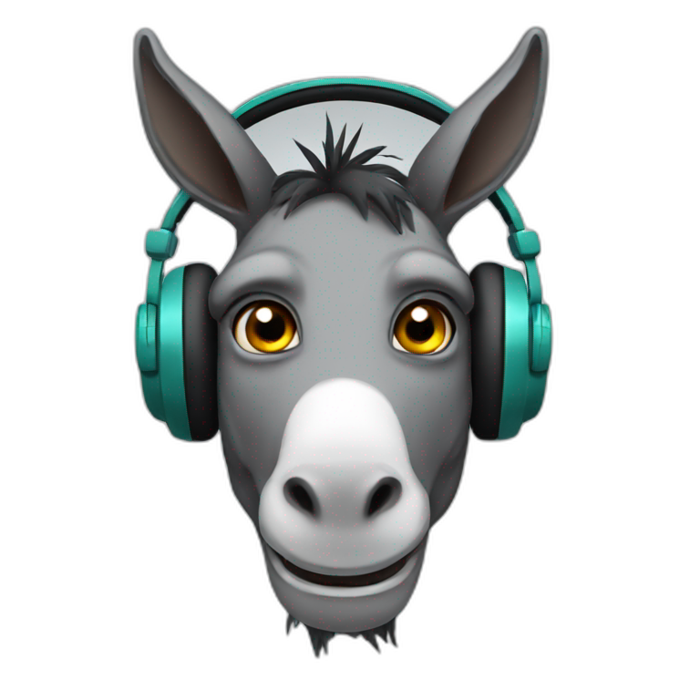 zombie donkey wearing headphones emoji