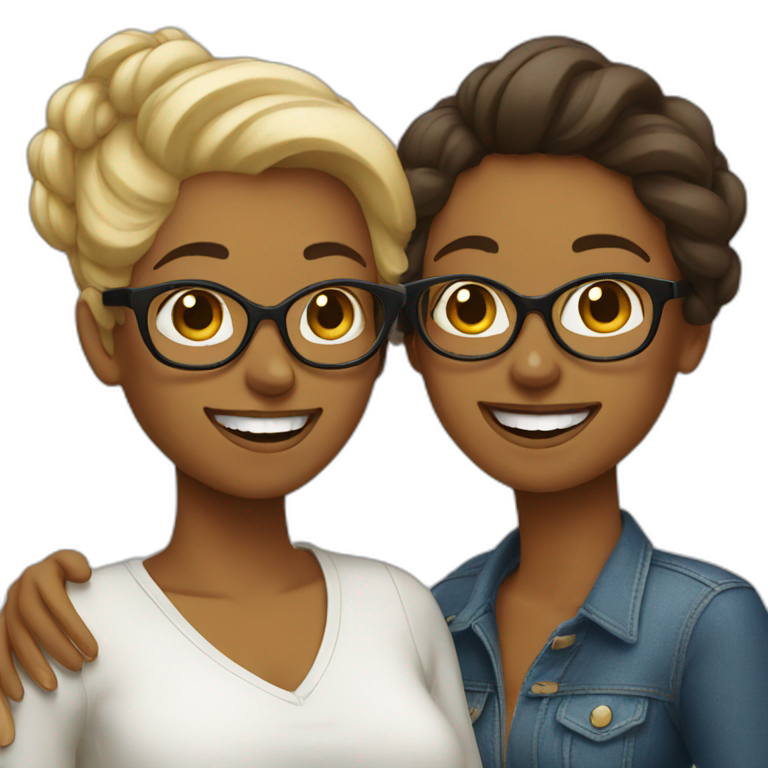 two women designers being jolly emoji