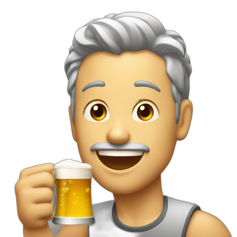 Chat qui boit de la bière emoji