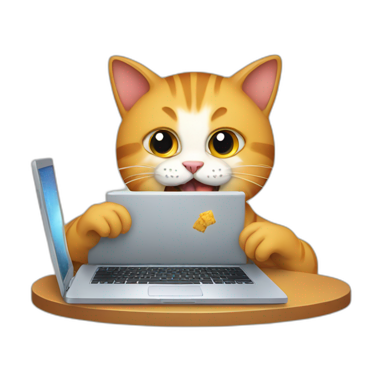 cat eating laptop emoji
