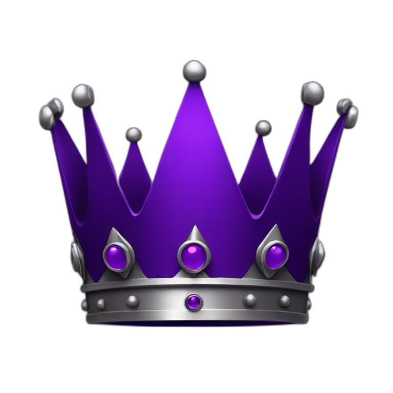 2d dark purple crown with sharp metal structures emoji