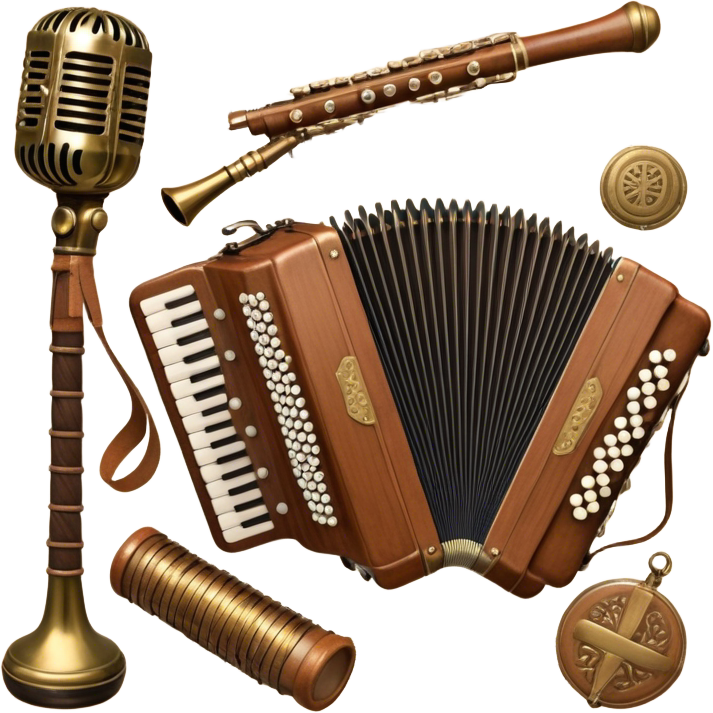 Create a colorful and cultural humanless emoji representing folk ...