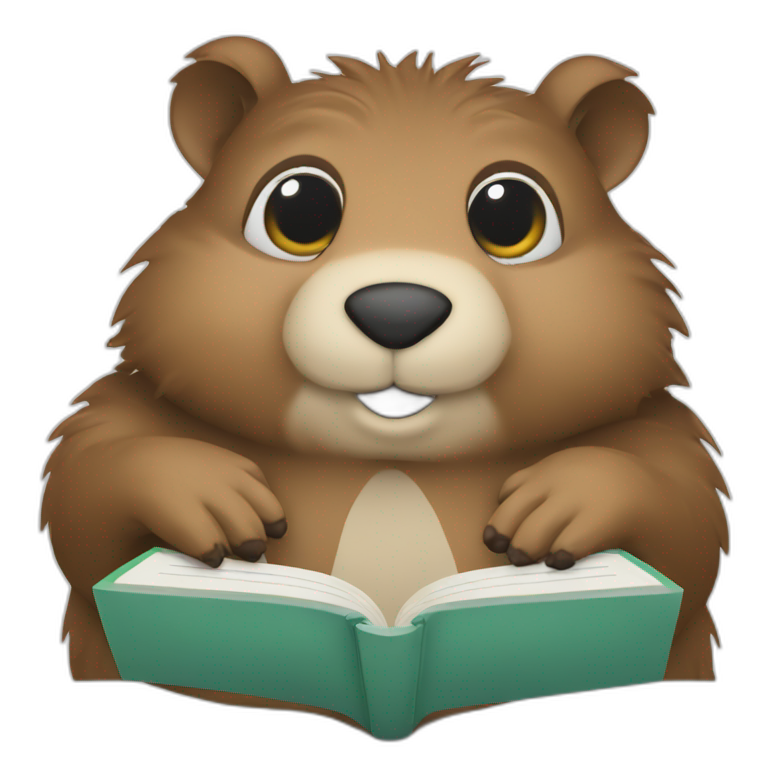 Groundhog with a book in its paws emoji