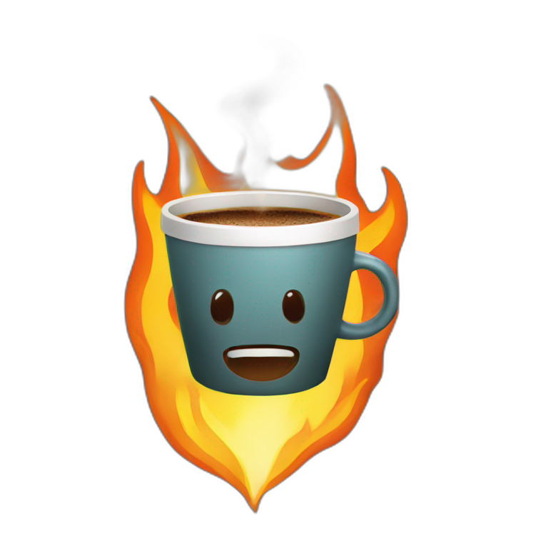 Coffee on fire emoji