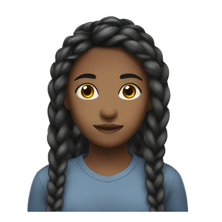 happy girl with braided hair emoji