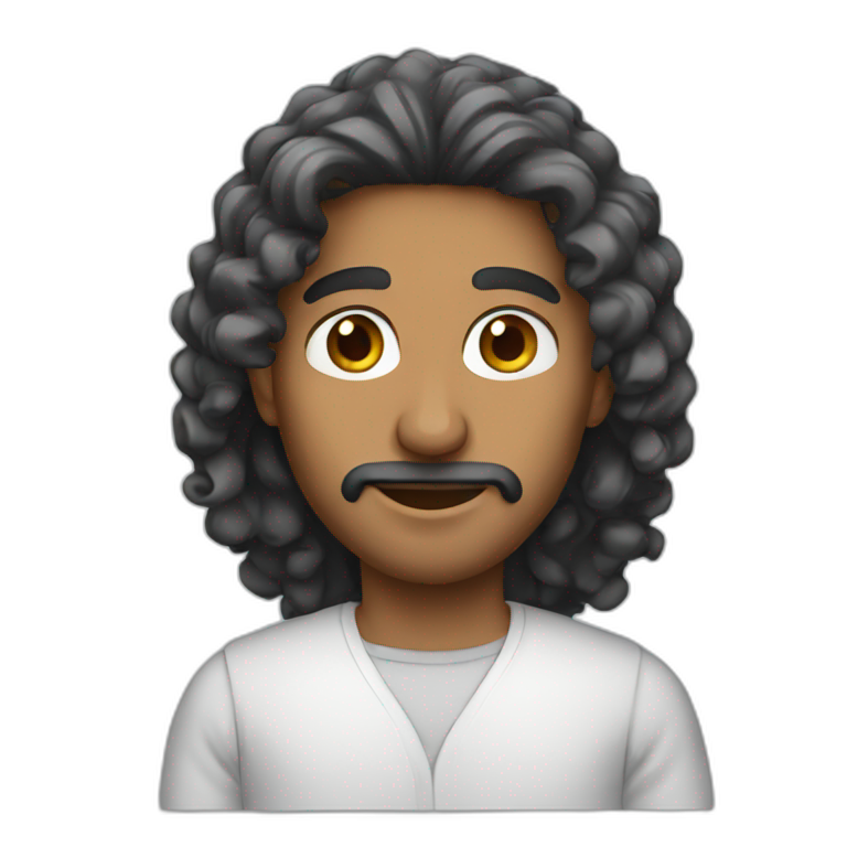 Arab with long curly hair emoji