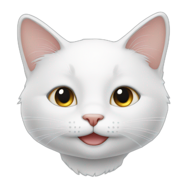 White cat smiling emoji