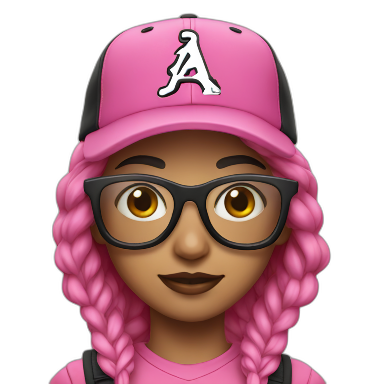 Girl with Black Pink Glases with Jordan Cap emoji