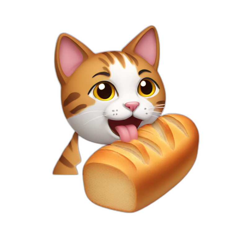 cat eating bread emoji