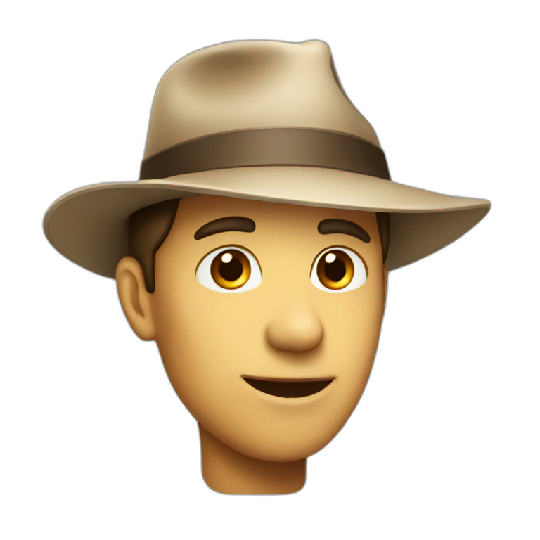 curious  guy with hat emoji