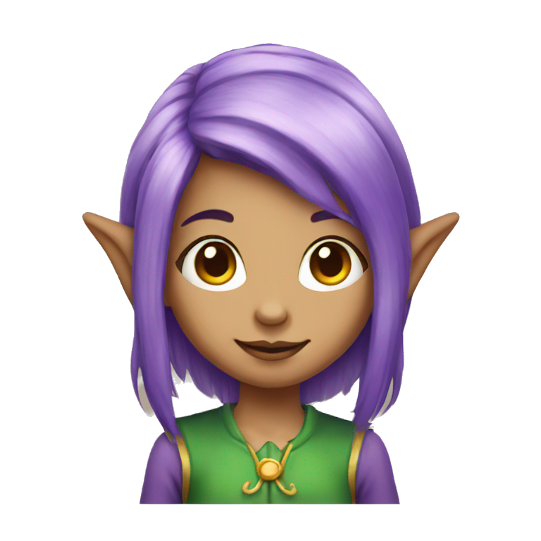 Girl elf with purple hair emoji