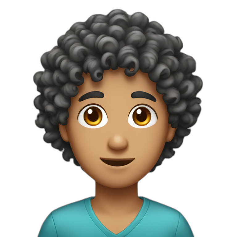 Curly haired Arab boy emoji
