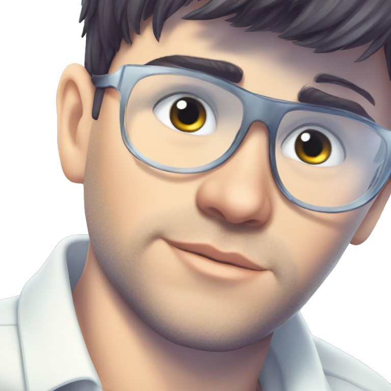 serious guy in glasses emoji